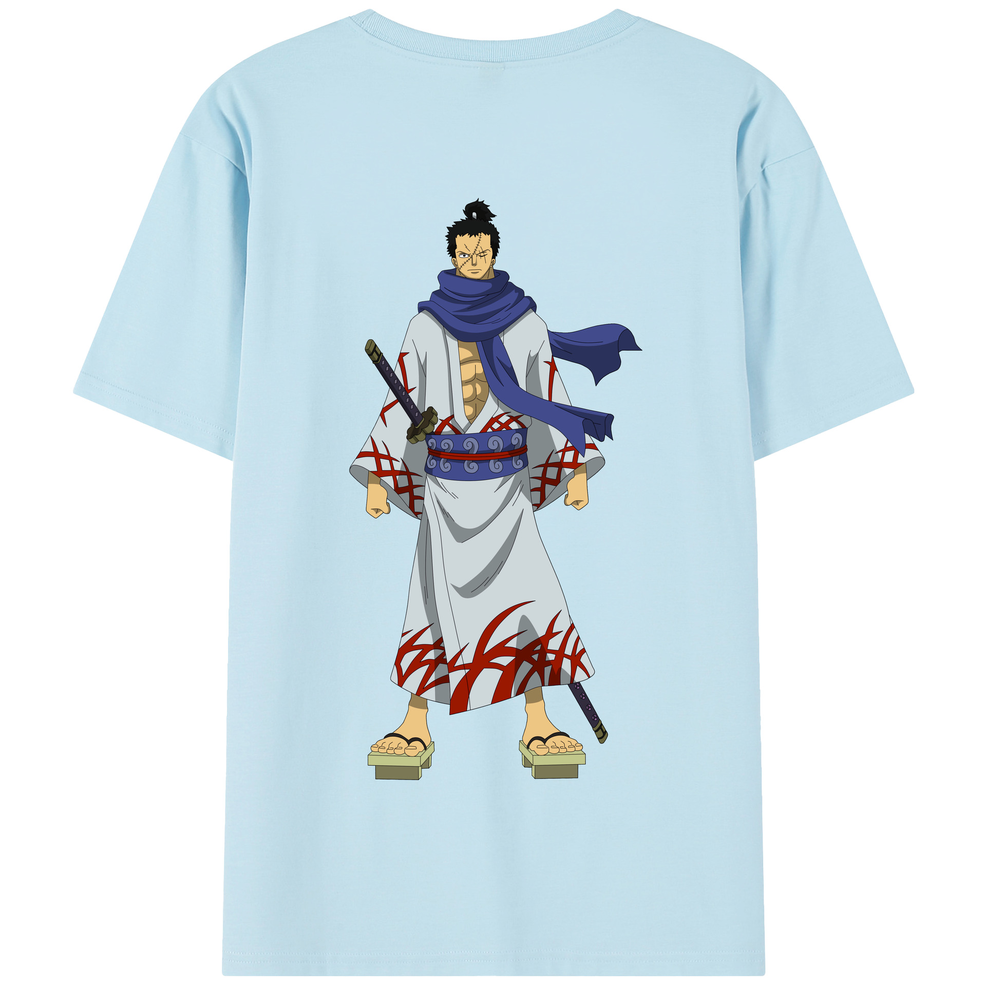 ワンピース ロロノア・ゾロ ONE PIECE Roronoa Zoro 綿100％半袖Tシャツ（背面プリント）